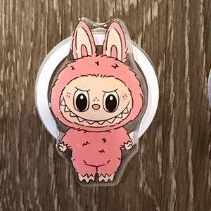 Labubu magnetic phone grip pink